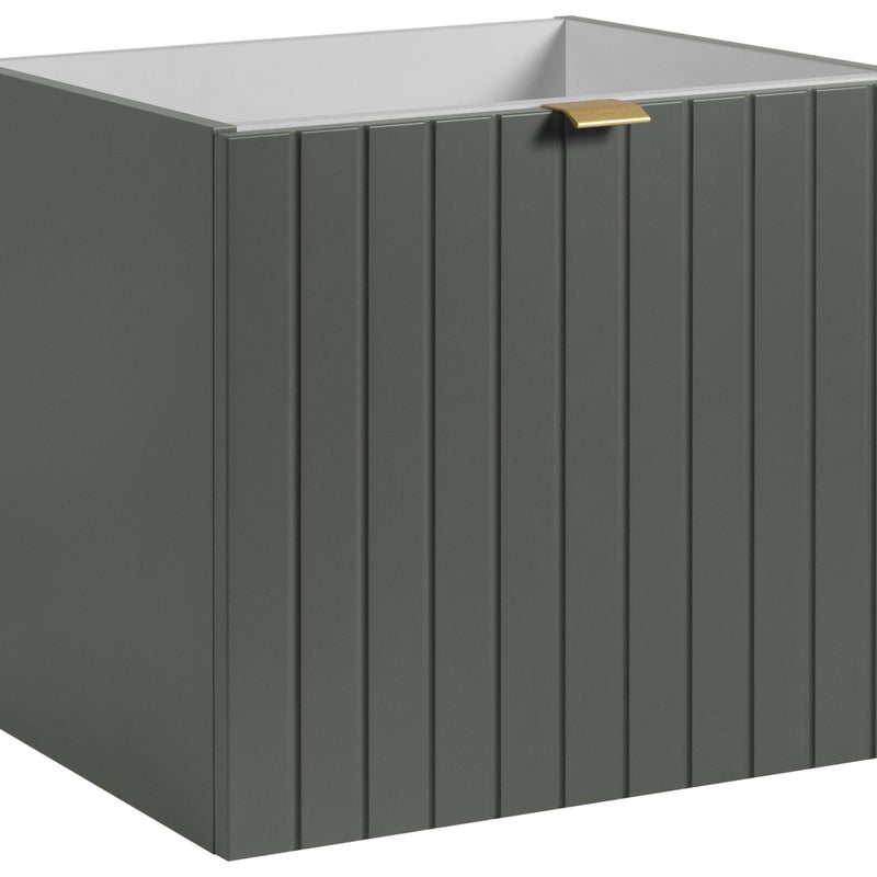 Szafka łazienkowa HARMO 50 cm zielona lakierowana frezowany front 2 szuflady