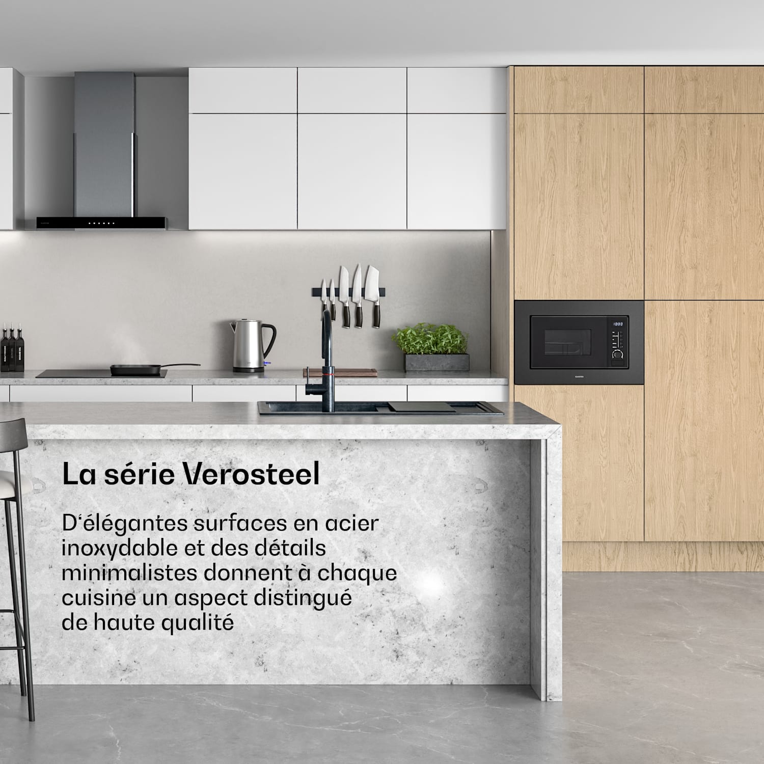 KLARSTEIN Verosteel micro-ondes encastrable avec gril | gril 800 W | micro-ondes 700 W | 60 cm Noir - 2