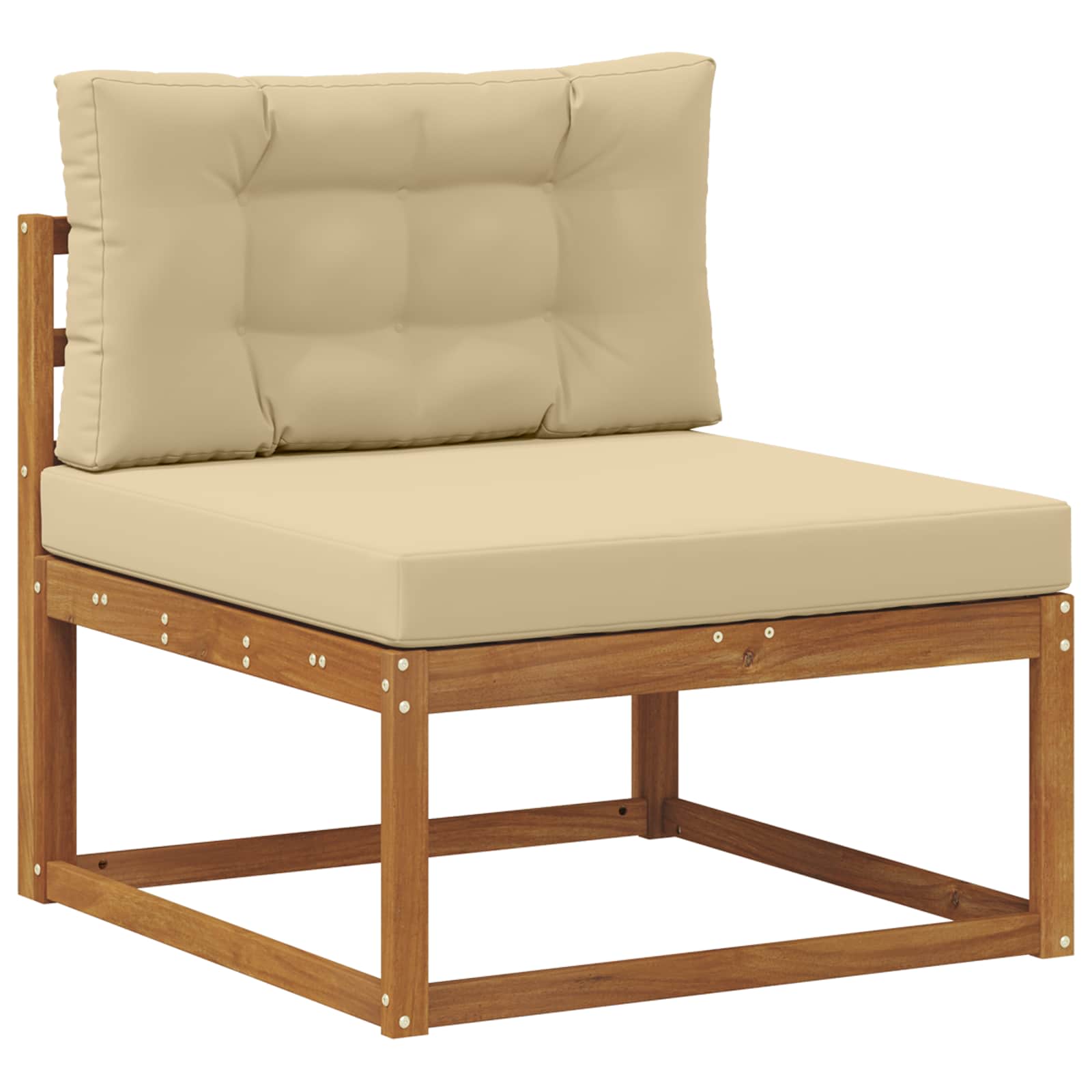 Ensemble de canapés d'extérieur, 9 pièces, naturel et beige, pour la terrasse - 3
