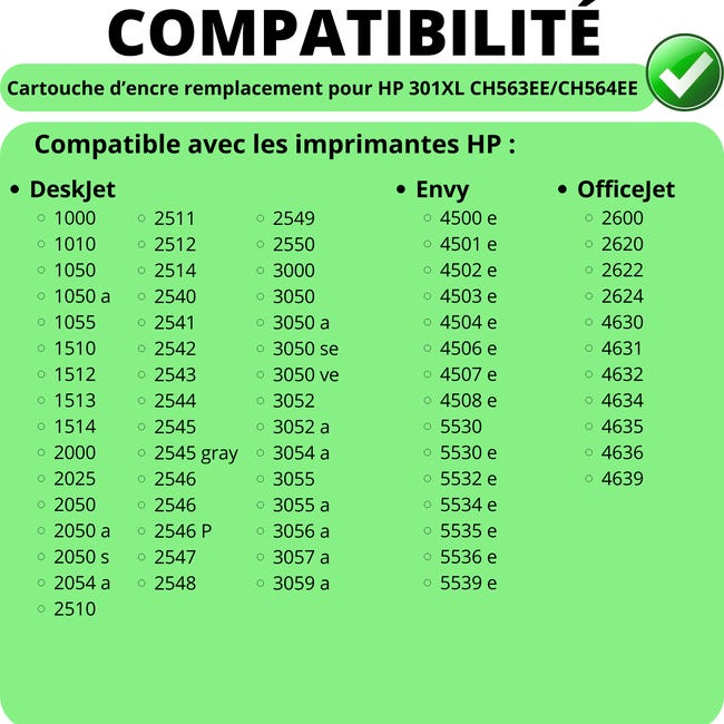 Hp 301 Nero Cartucce 301 XL Nero-750 Pagine, Rigenerato Per Originale Cartuccia , Inchiostro Stampante 301 Compatibile Con Envy 4500 4504 5530 5534 DeskJet 2540 2544 2549 OfficeJet 2620 2622 4630 4632 Cartucce Hp 301 Nero E Colore