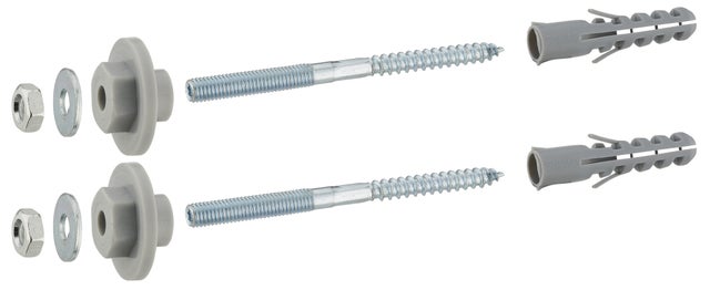 2 Vis de Fixation de Lavabo 8x110 millimètres avec Rondelles Réglables - Chevilles 12x60 millimètres NOYON & THIEBAULT