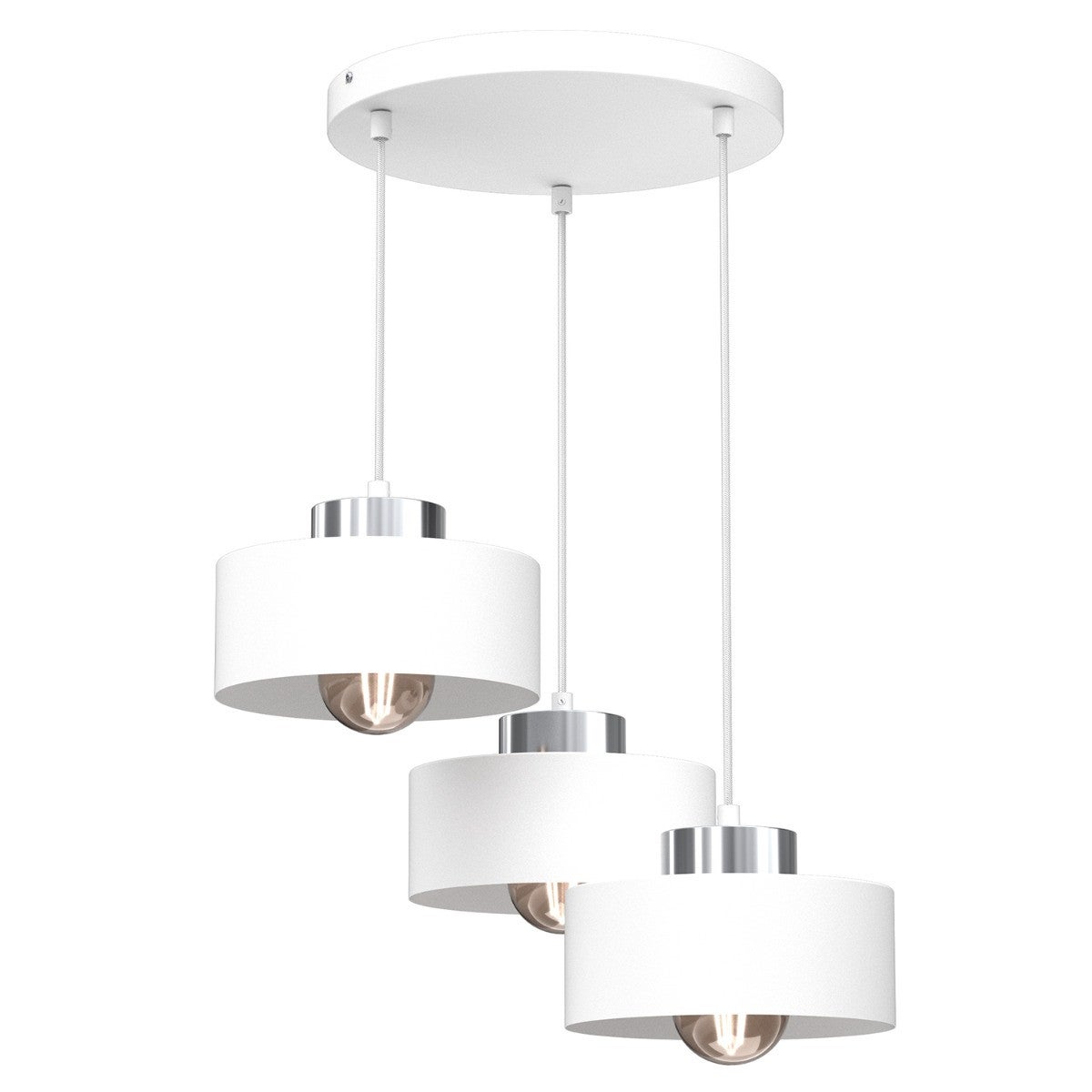 Lampa wisząca Marti biały matowa-chromowana 3xE27x15W wym: 110 x 46 x 46 cm metal Luminex