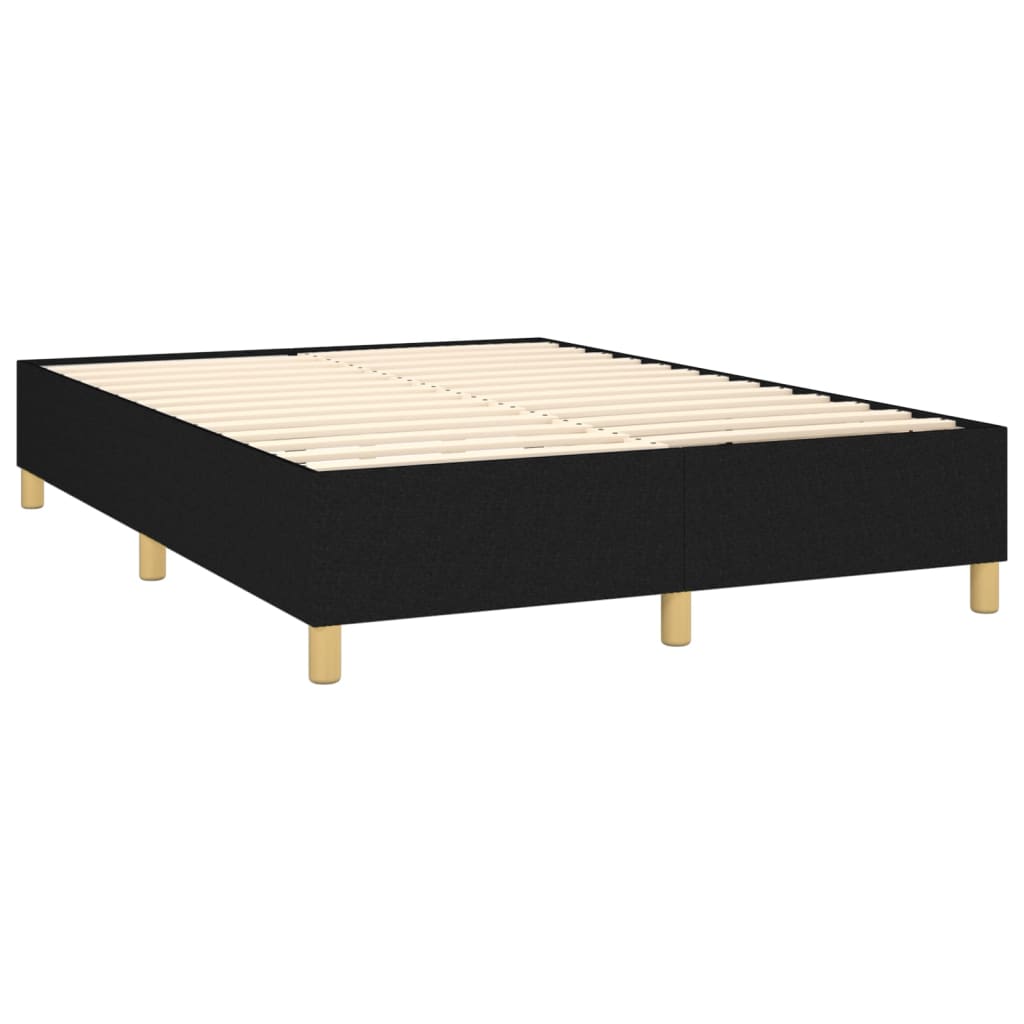 Maison Exclusive - Sommier à lattes de lit avec matelas Noir 140x200 cm Tissu - 4