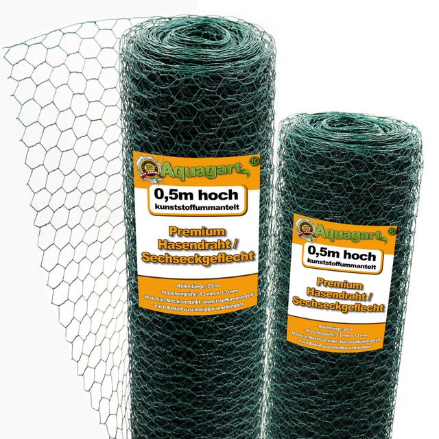 180 m grillage à maille hexagonale, grillage de poulailler, grillage de clôture pour lapins, grillage de clôture pour lièvres, vert, grillage pour