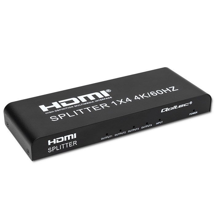 Répartiteur HDMI actif Qoltec 51799 : 4 ports HDMI 4K x 2K | 6 Gb/s ...