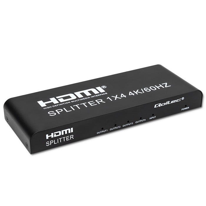 Répartiteur HDMI actif Qoltec 51799 : 4 ports HDMI 4K x 2K | 6 Gb/s ...