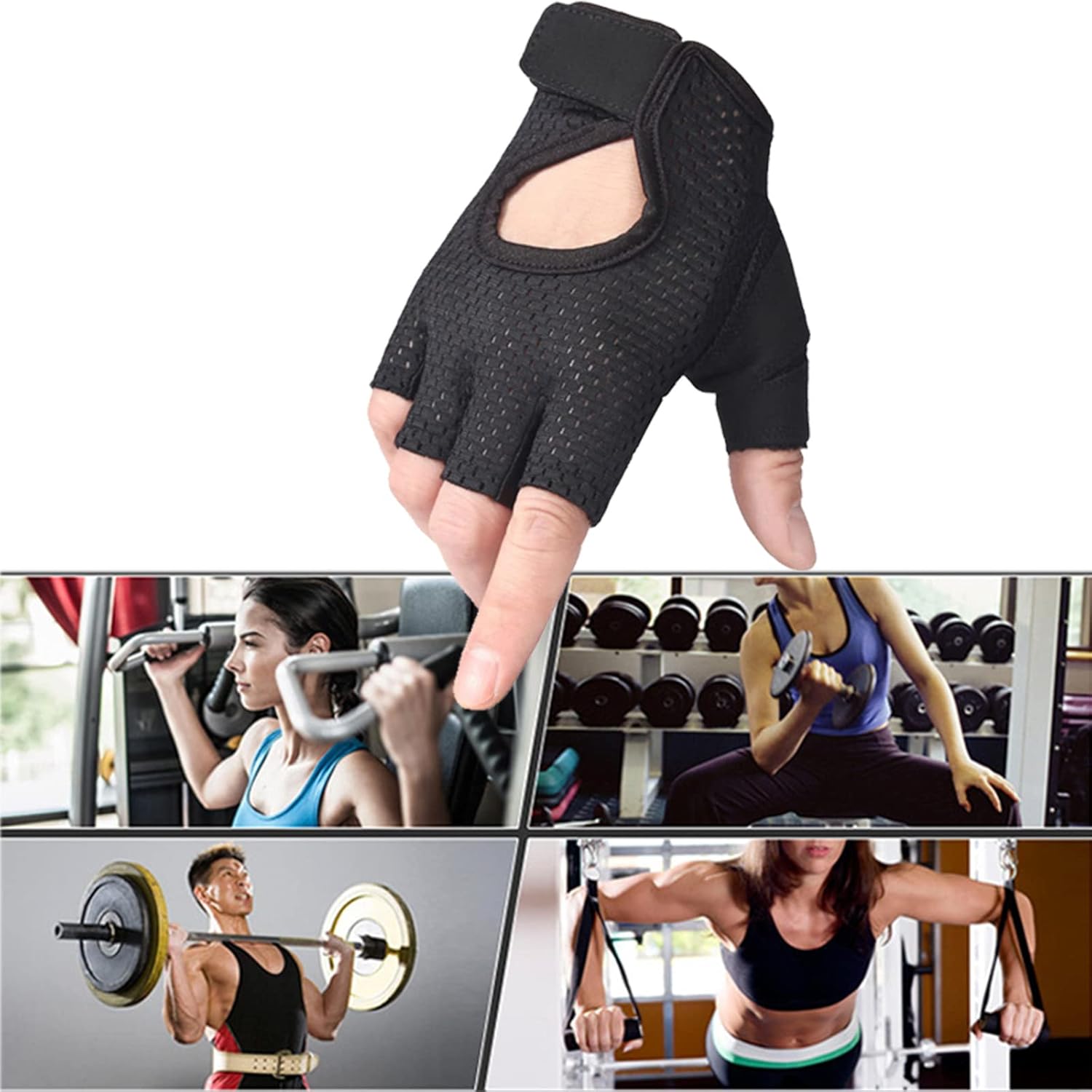 （L）Gants , Hommes et Femmes Gant De Respirant Antidérapant Gants d'haltérophilie Multi-usages pour Cyclisme, Haltérophilie, Escalade - 4
