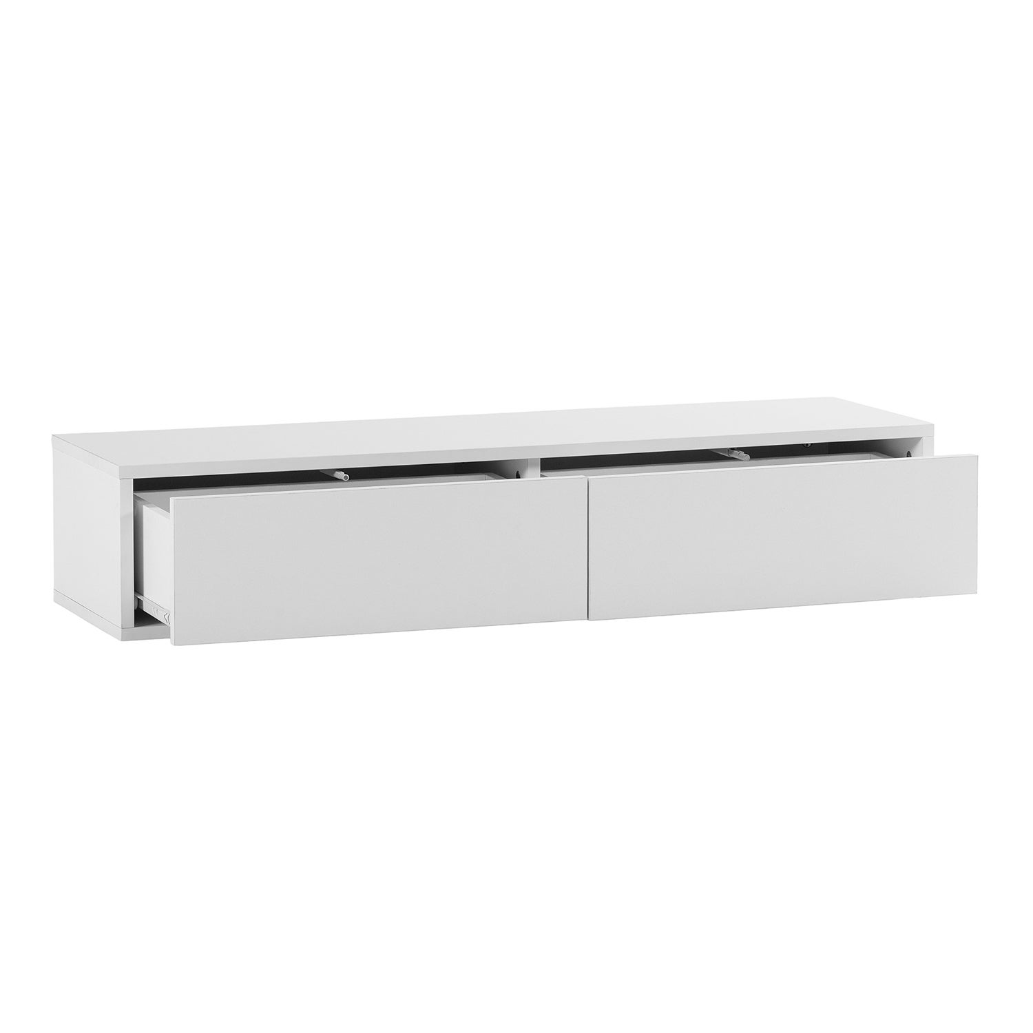 Table console flottante Auri 2 tiroirs couleur Blanc - 3