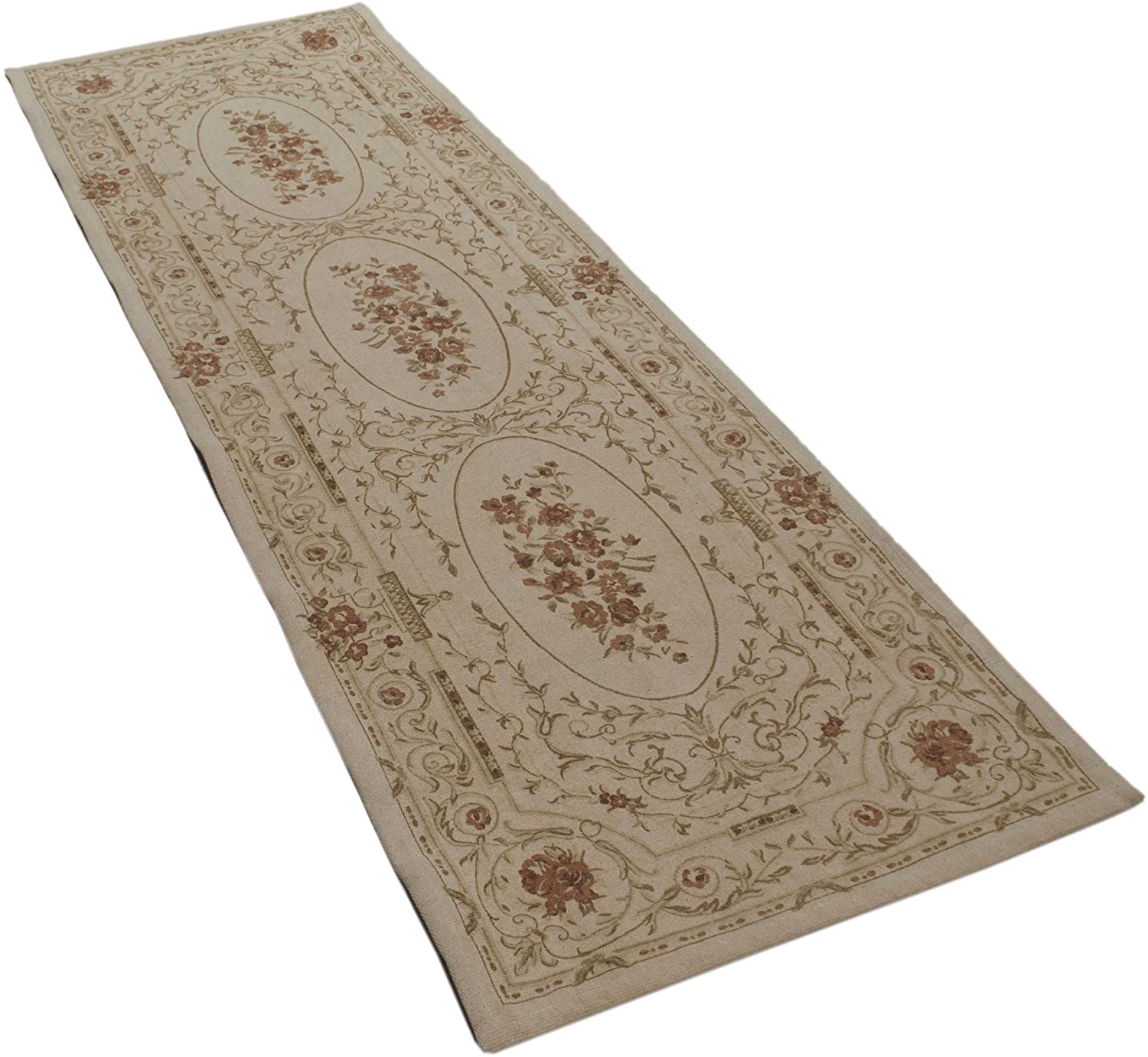 Wzór Aubusson 200x60 wykonany w Indiach, wydrukowany na bawełnie