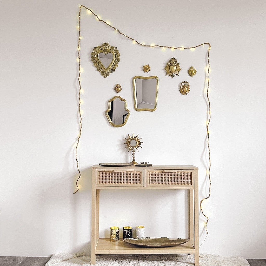 Déco murale Cœur avec couronne Ex-voto doré - 4