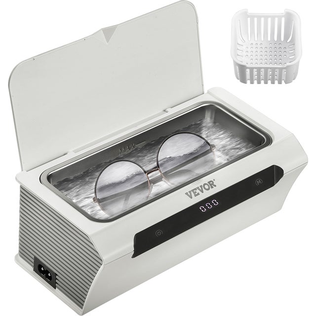 Nettoyeur à Ultrasons Numérique VEVOR 500mL 35W Machine de Nettoyage à Ultrason Bac Inox Blanc Coque Pour Nettoyer Les Bijoux Lunettes Montres Blanc