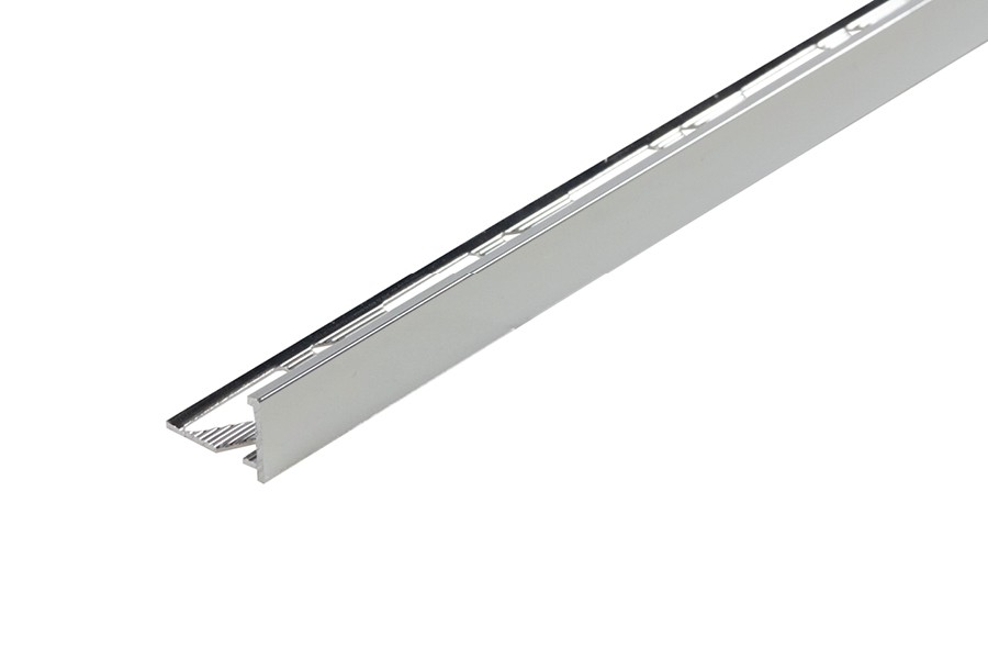Profil do glazury aluminiowy narożny z krawędzią 10mmx18mm Cezar Srebrny El-Poler Połysk 2,50m