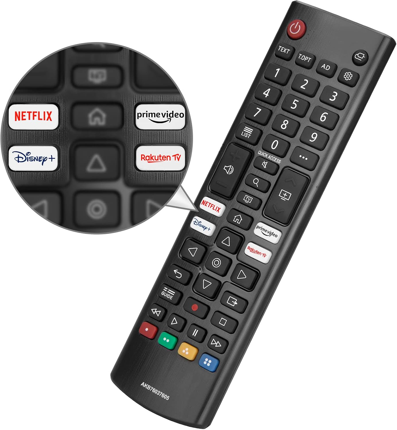 Uniwersalny pilot zamienny kompatybilny z telewizorem LG Smart TV, pilot na podczerwień z przyciskami szybkiego dostępu do serwisów Netflix, Prime Vi