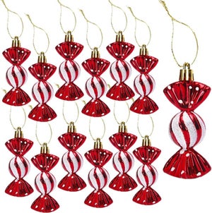 Frasheng Palline di Natale 70pz Palline Natalizie Decorazioni Albero di Natale Palla Palline decorative Rosso e Bianco, Diverse Forme Plastica decorazioni per albero di Natale Addobbi Feste Nozze