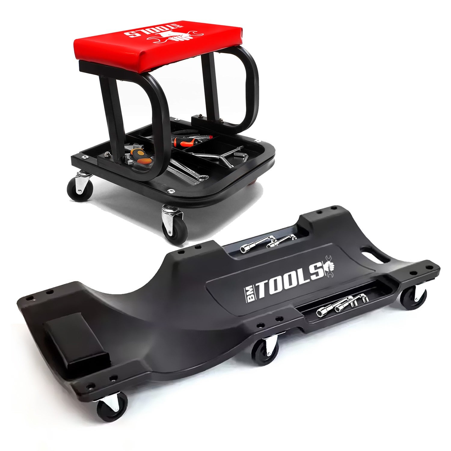 Tabouret Roulant De Garage Avec Plateau Outils - Réf TOOLS-00252 - Neuf