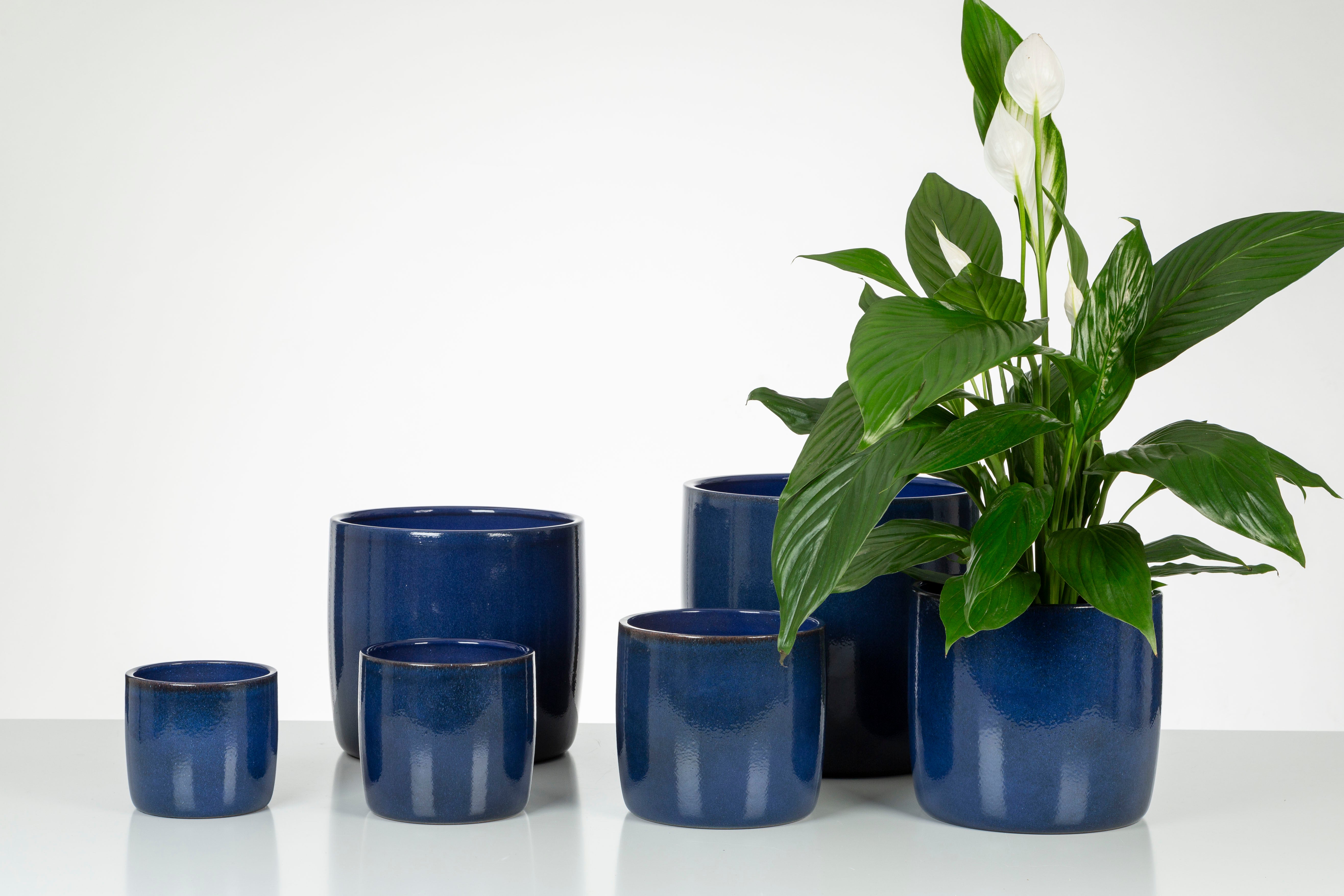 Scheurich Solido, Pot de fleurs en céramique, couleur: Mystic Blue, 28 cm de diamètre, 25.3 cm de haut, 12.9 l vol. - 2