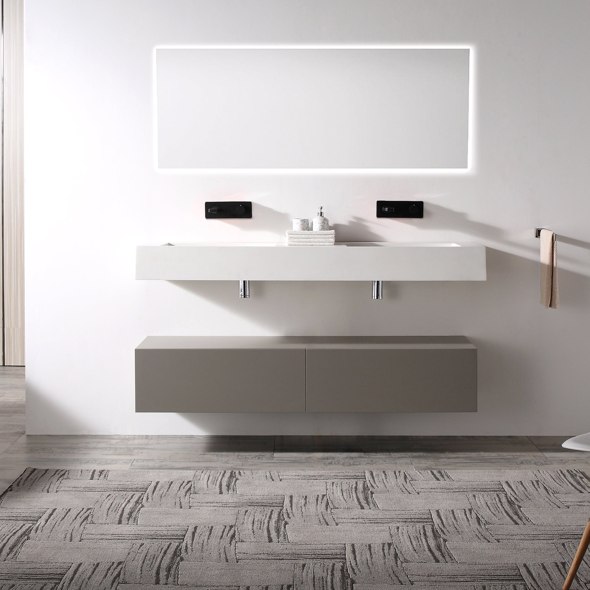 Bernstein Deszczownica kwadratowa DPG2001 – super płaska – stal nierdzewna – 40x40 cm