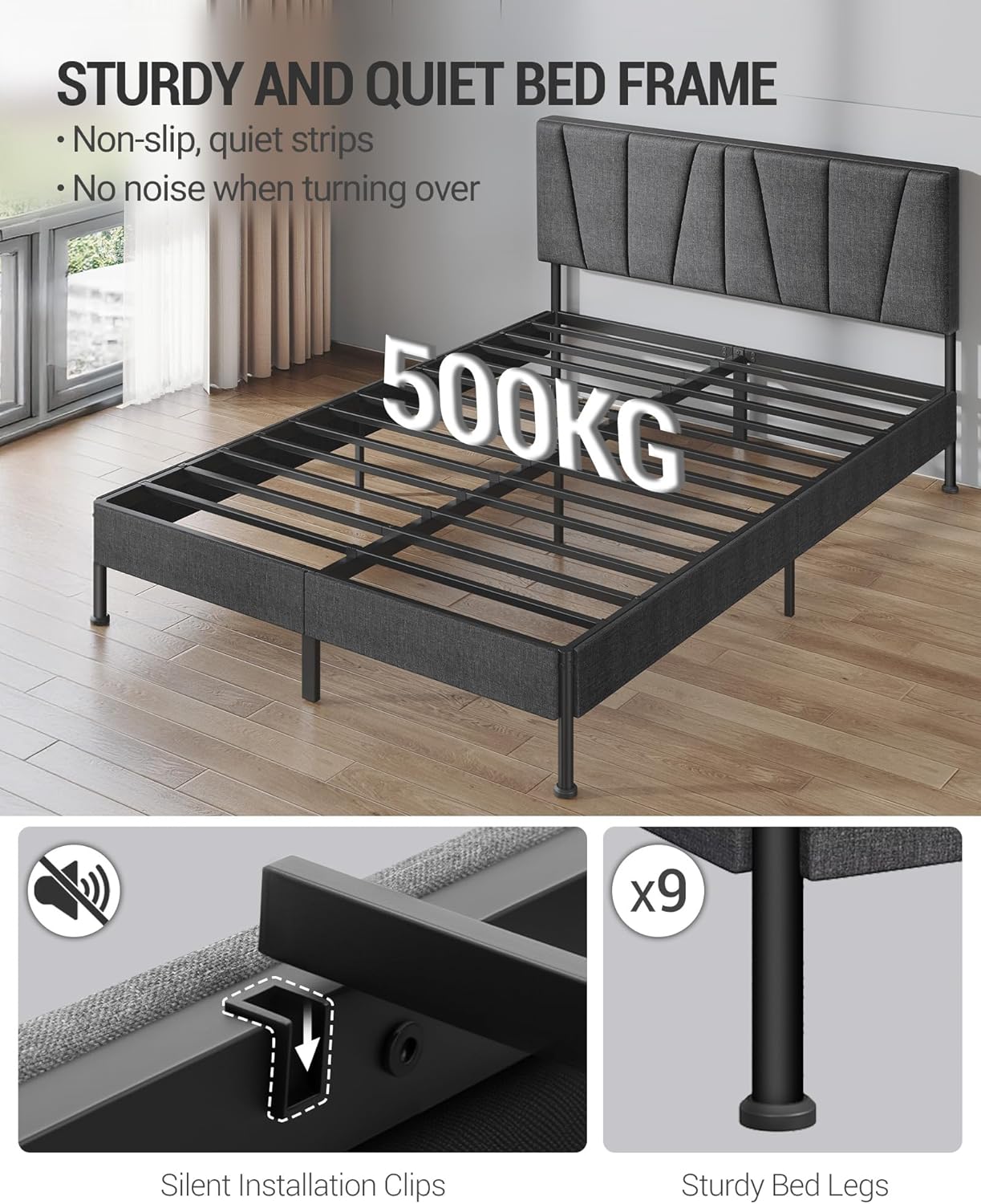 Estrutura de cama 140 x 200 cm, Cama de casal, Estrutura de cama de ...
