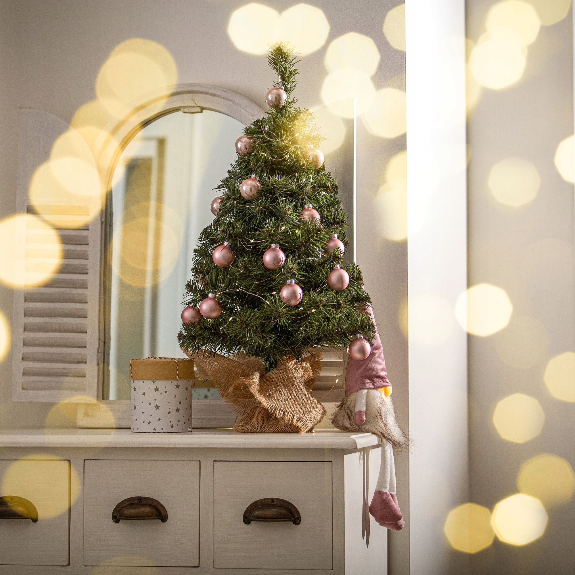 CHOINKA SZTUCZNA JAK ŻYWA MAŁA 80 cm ZIELONA NA SZAFKĘ BIURKO GRATIS JUTA - 3