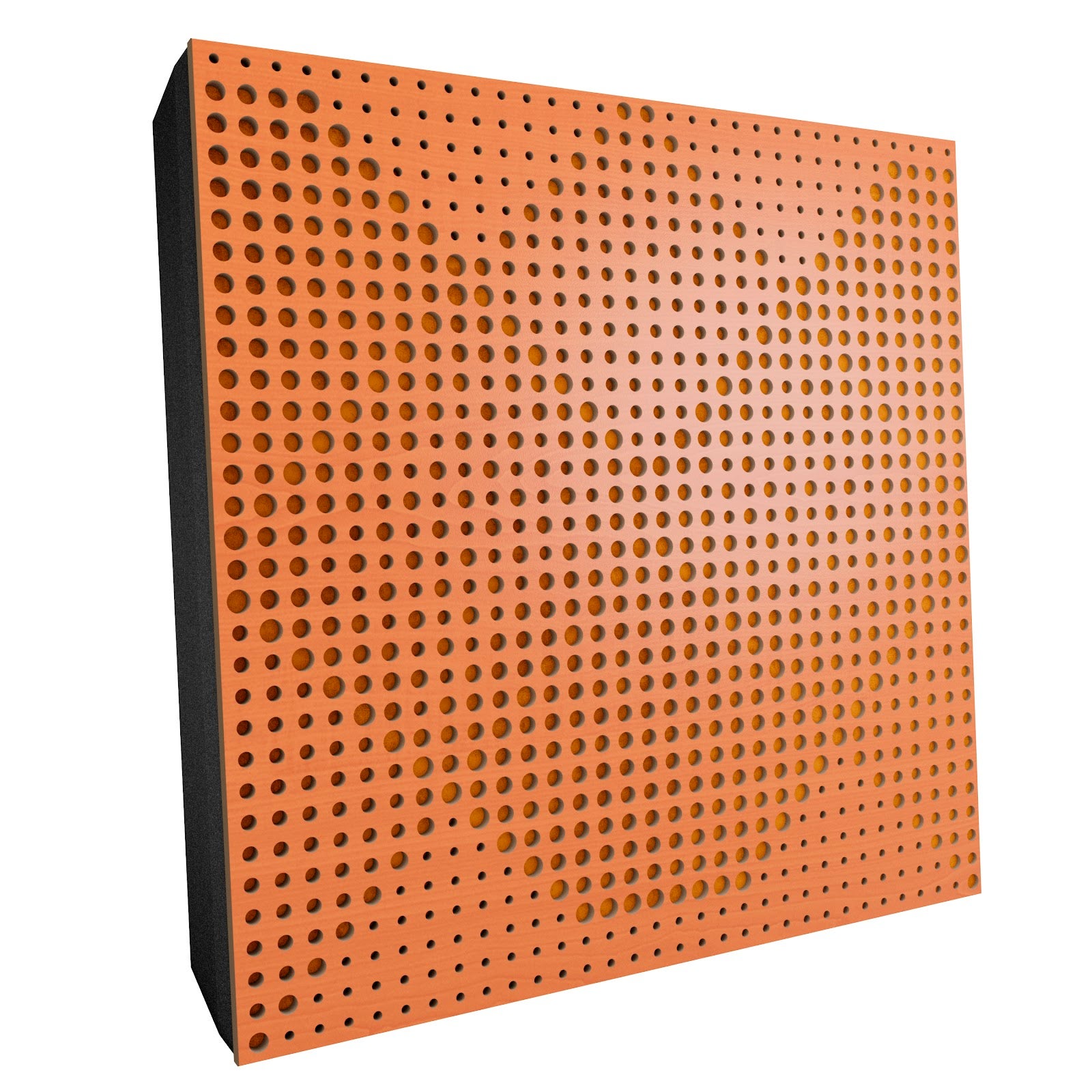 Lot de 2 Panneaux acoustiques WILDS-F décoratifs insonorisants 50x50x5 cm - MDF perforé laminé, tissu et mousse acoustique -Cerise+Jaune - 2
