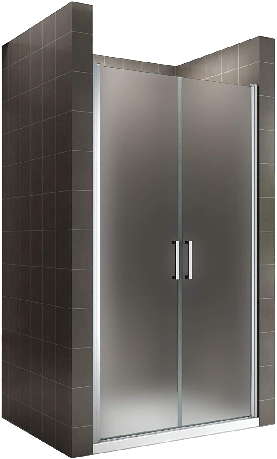 Porte de douche 77x195 cm verre opaque/dépoli - ajustable de 77 à 80 cm - 5