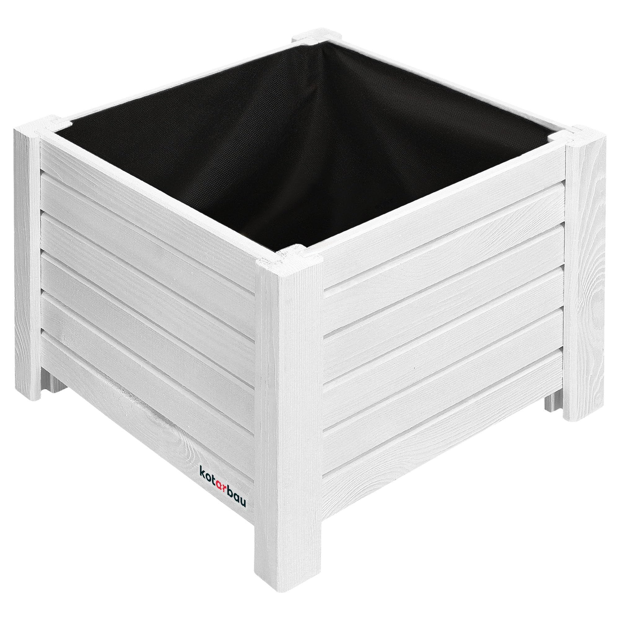 Skrzynka drewniana 38 cm donica doniczka ogrodowa osłona na kwiaty biała - KOTARBAU