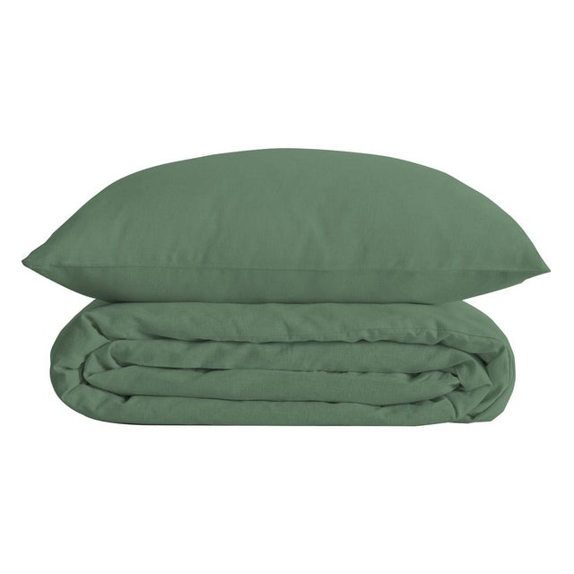 Parure de lit Landiha Percale vert jade 260x240cm - Atmosphera créateur d'intérieur