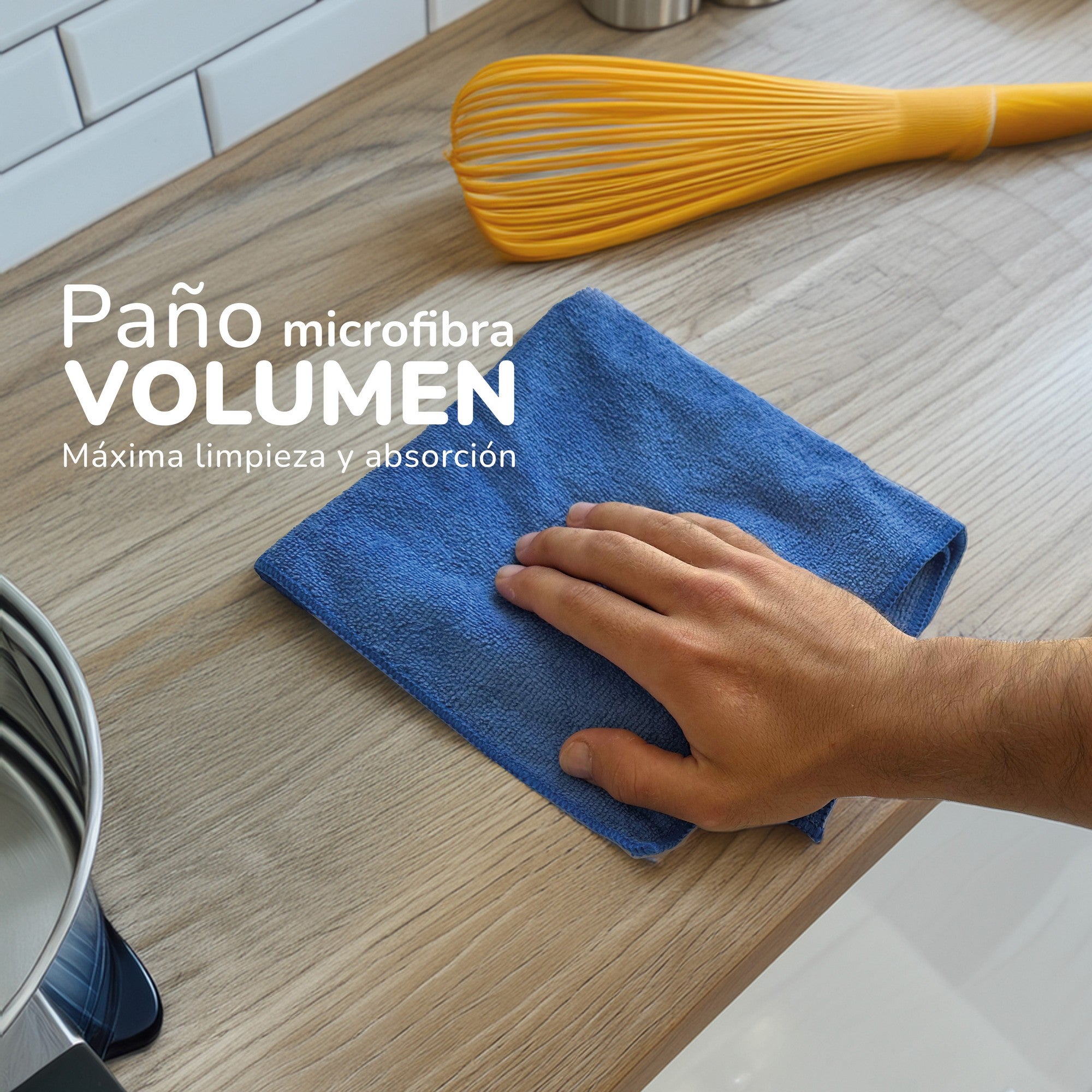 PAMEX - Paños Microfibra Volumen Bayetas Azules 38x38cm Máxima Absorción- 16 Unidades - 6