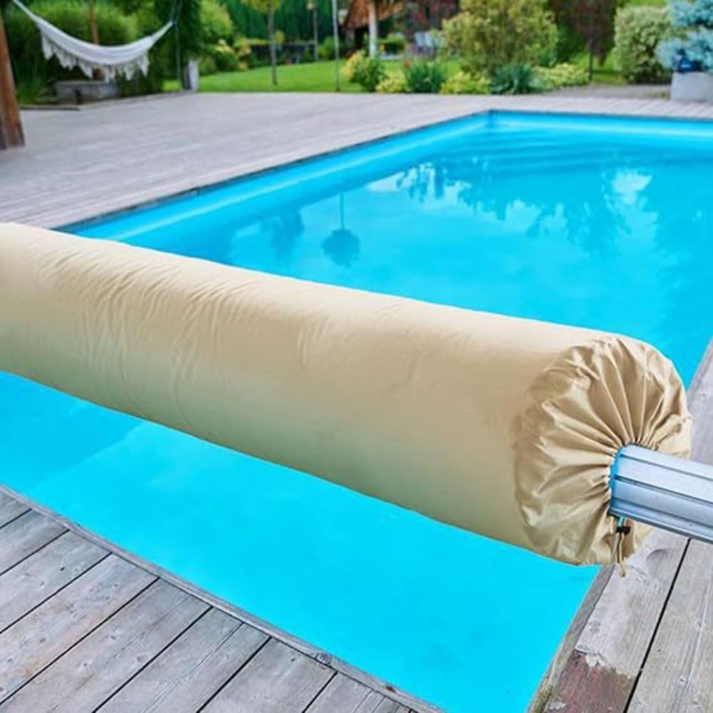 Cubierta enrollable para piscinas de 550 x 96 cm, fabricada en tela Oxford resistente, ideal para proteger del sol en el jardín o la piscina. - 3