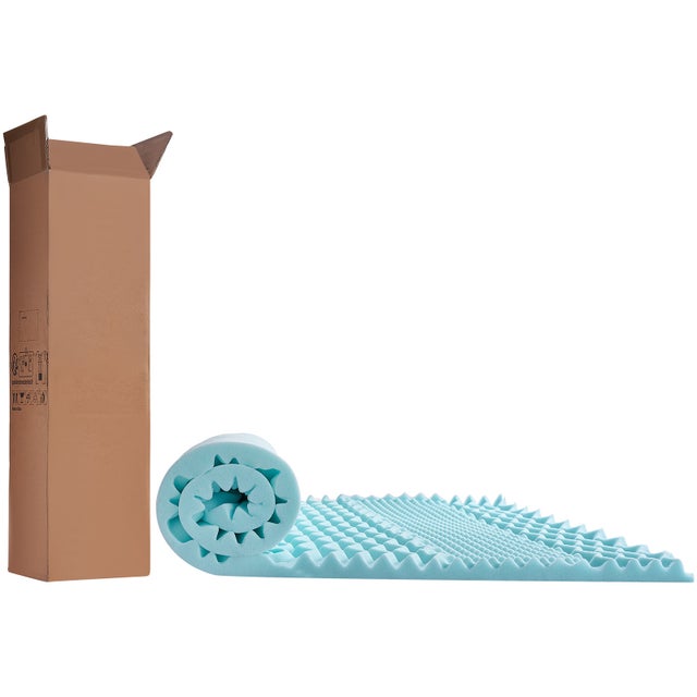 Coprimaterasso Memory Foam 3,8 Cm Con Gel Rinfrescante E Ventilazione – CertiPUR-US – Short Queen, Blu - 3