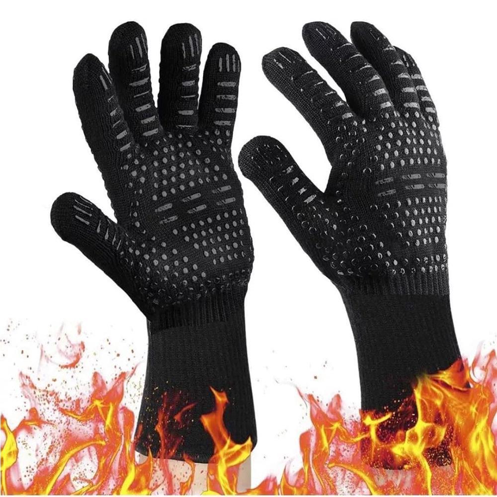 Gants De Four Doubles Extra-longs En Polyester Matelassé - Résistants à 250°C, Boucle De Suspension, 88,9 X 17,78 Cm