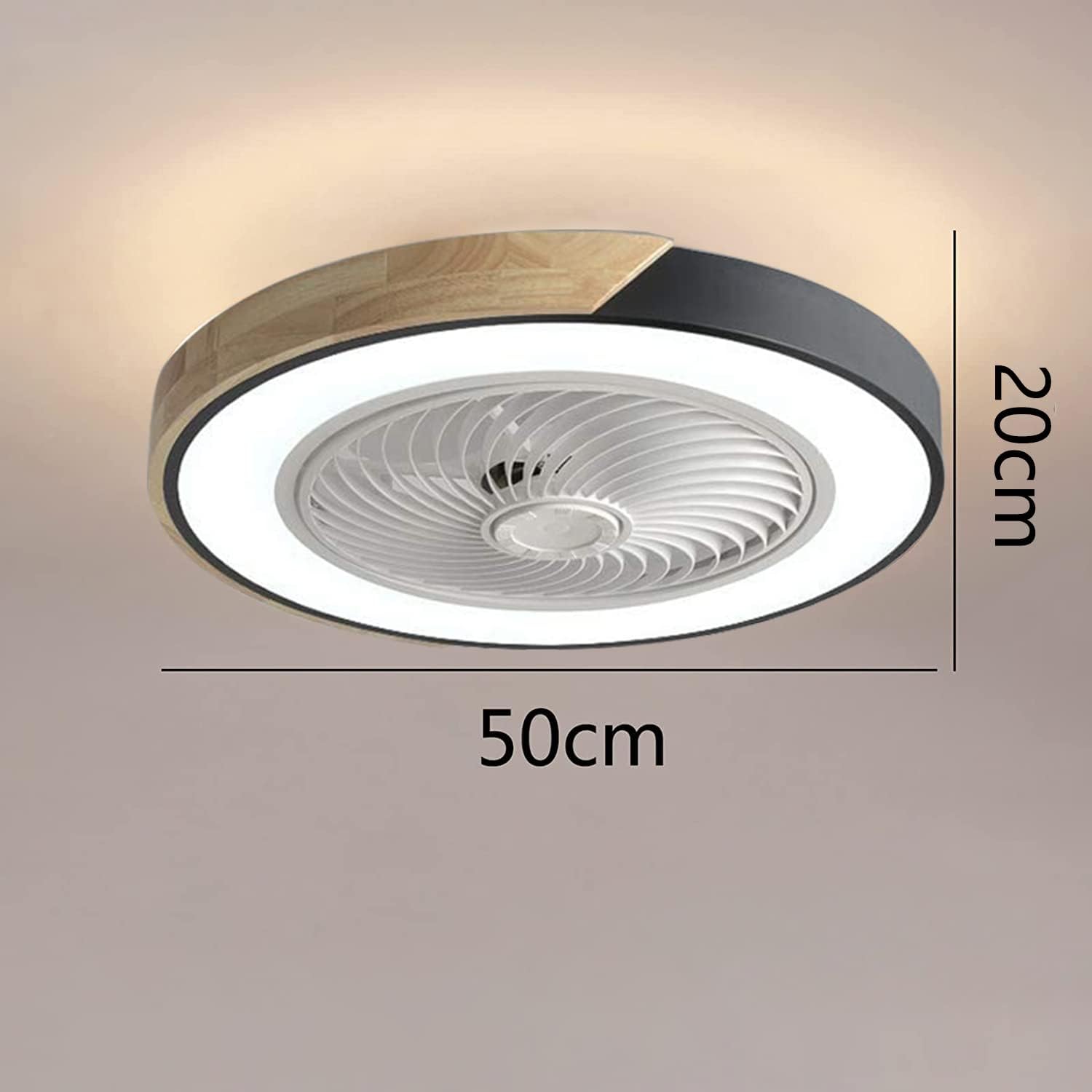 Lustre LED avec ventilateur télécommande ventilateur de plafond lumière invisible lustre silencieux adapté pour salle à manger salon chambre - 2