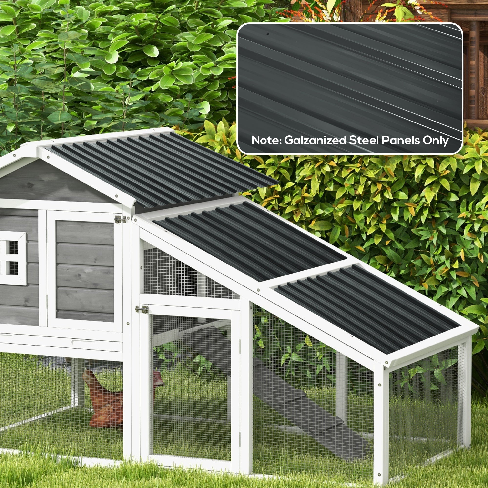 Conjunto de 12 paneles de acero galvanizado, resistentes a la intemperie, color gris antracita, dimensiones del panel 129L x 45W cm - 4