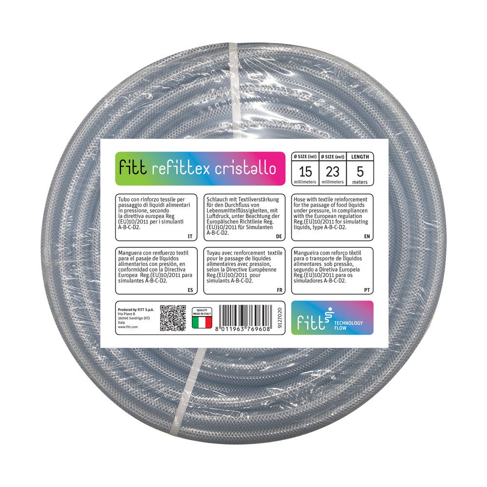 FITT REFITTEX CRISTALLO Tuyau 15x23 mm 5 m, Certifié pour Eau et Liquides Alimentaires, Alcool jusqu’à 50 % Vol - 2