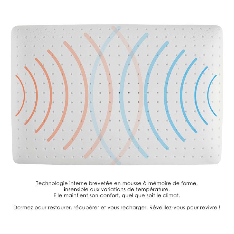 Oreiller 60 x 40 cm avec mousse à mémoire de forme Air Feel™ - LUNA 02 - 7