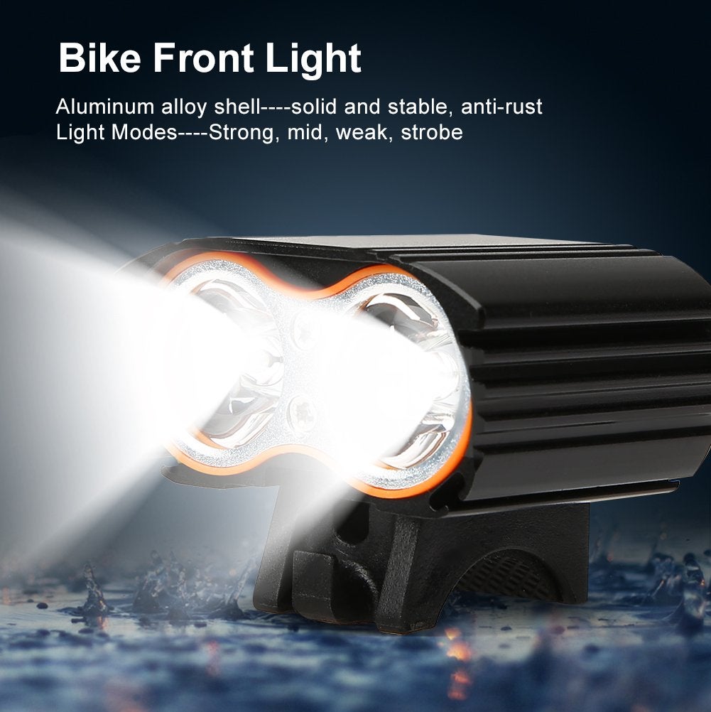Lampada frontale per bicicletta USB a LED luminoso da 2000 LM per