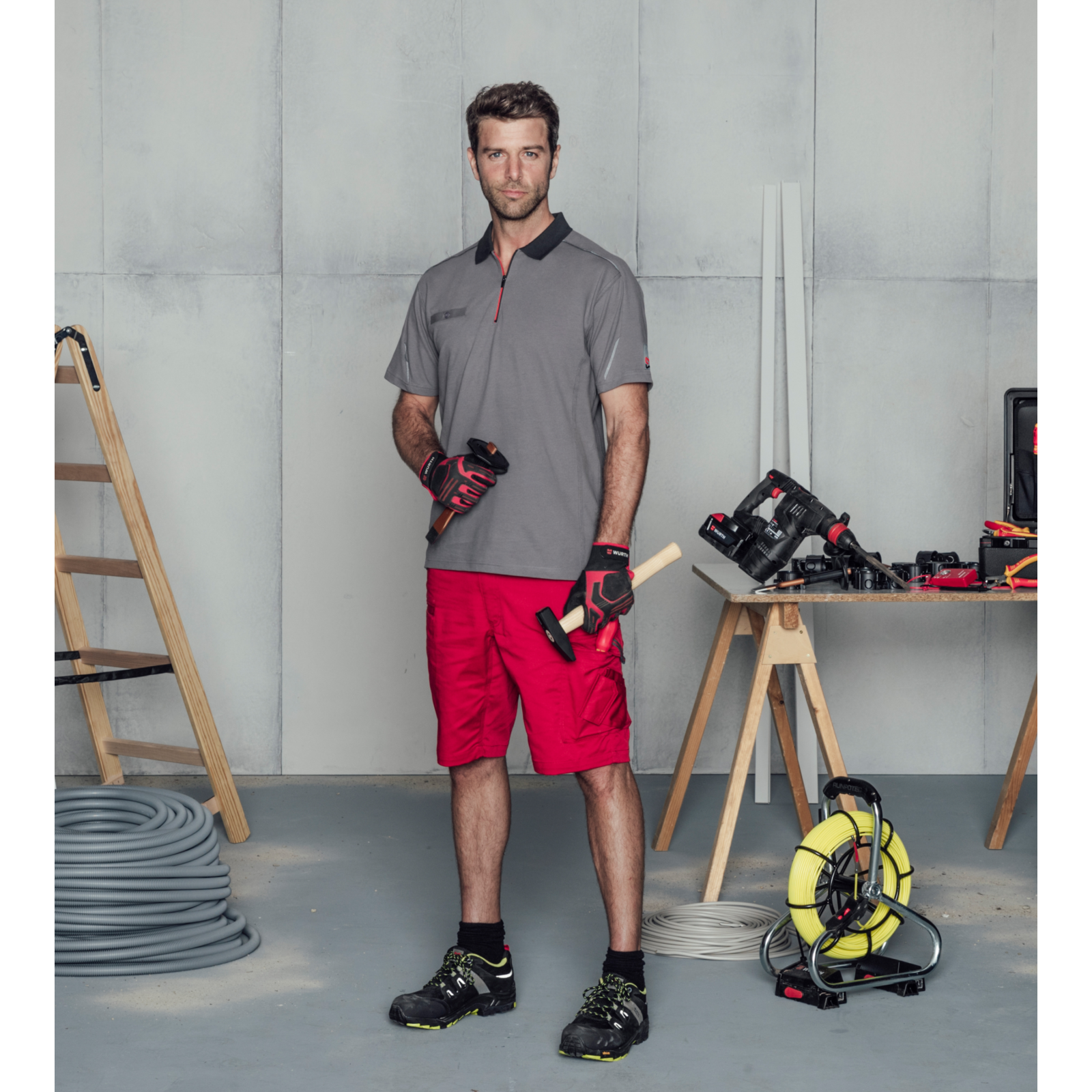 Polo de travail Stretch X Würth MODYF gris - 5