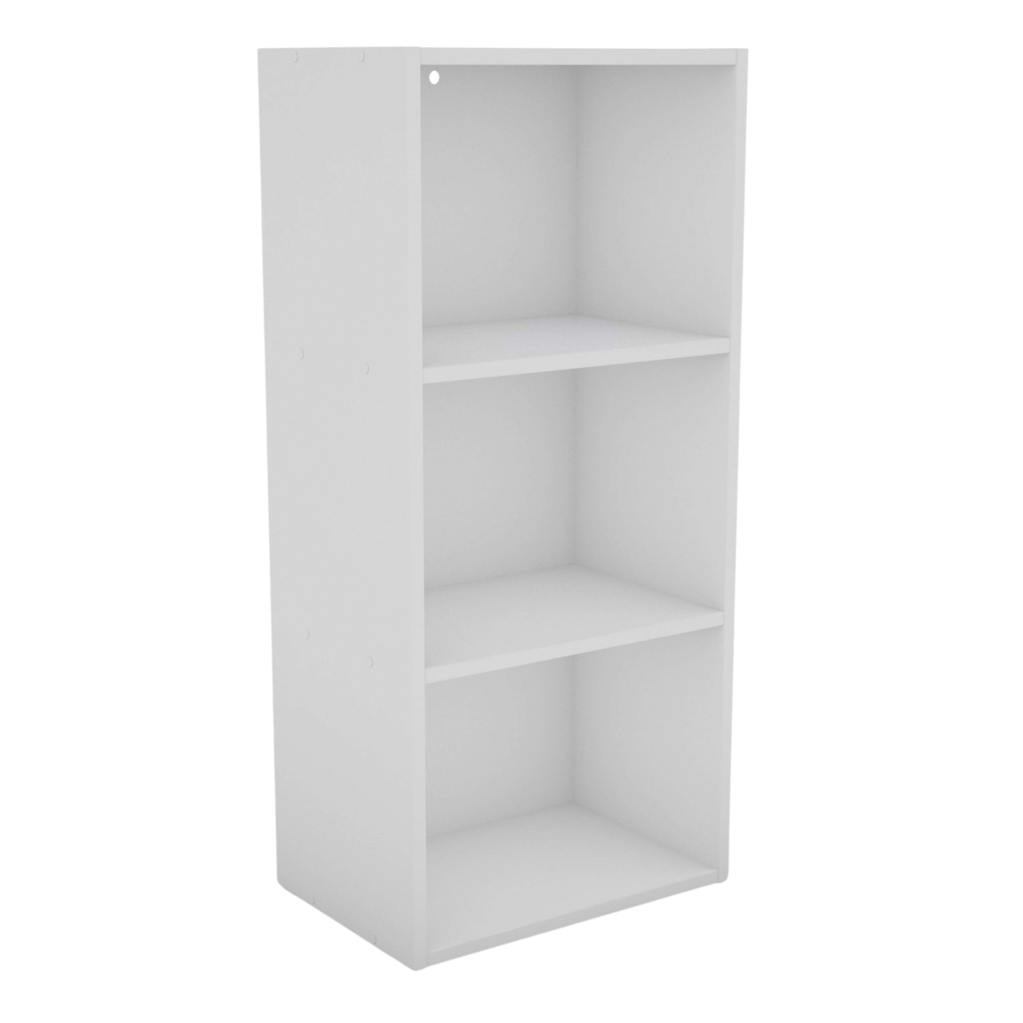 Estantería Salón Plea, Mueble Organizador Comedor Blanco mate 1 armario 3 puertas y 1 estantería 3 niveles de estantes Melamina 42x184x29 cm - 3