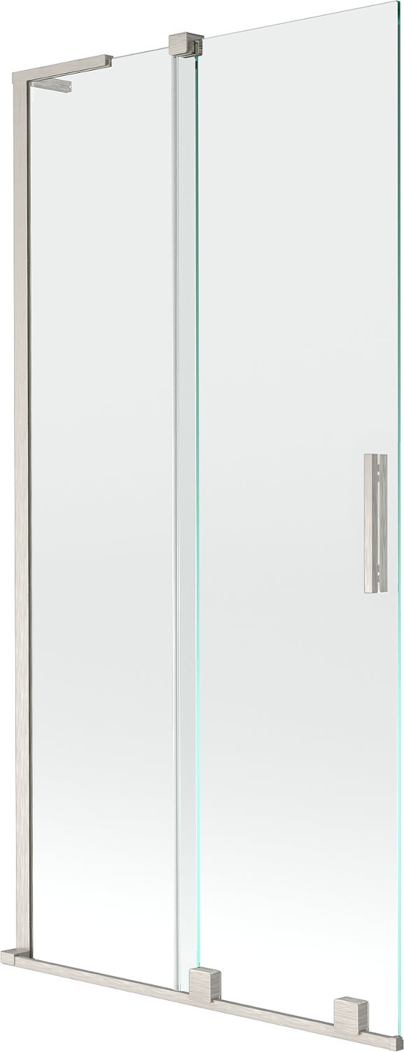Mexen Velar L parawan nawannowy 2-skrzydłowy rozsuwany 90 x 150 cm, transparent, nikiel szczotkowany - 896-090-003-01-97