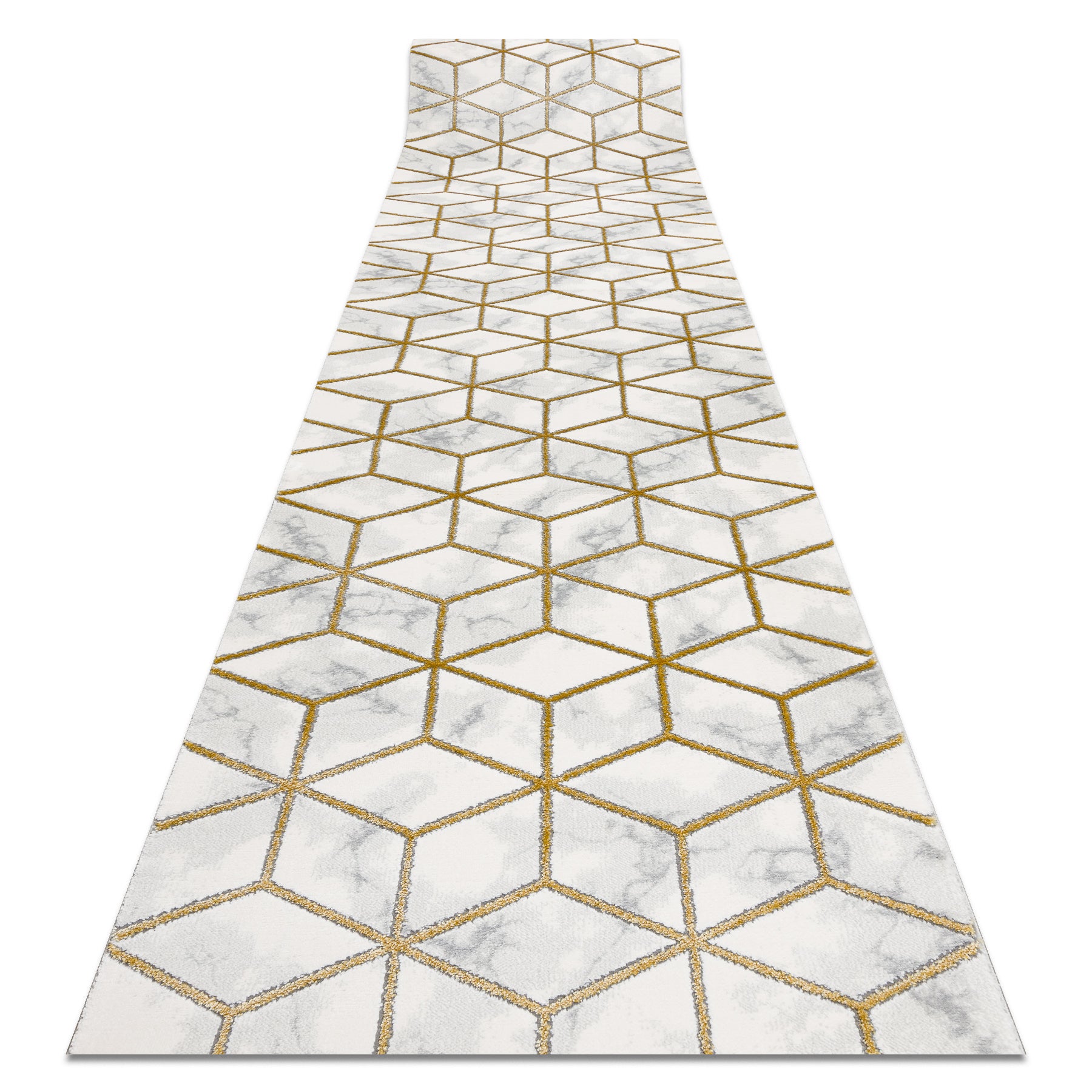 Chodnik EMERALD ekskluzywny 1014 glamour, stylowy kostka krem / złoty 70 cm 70x290 cm
