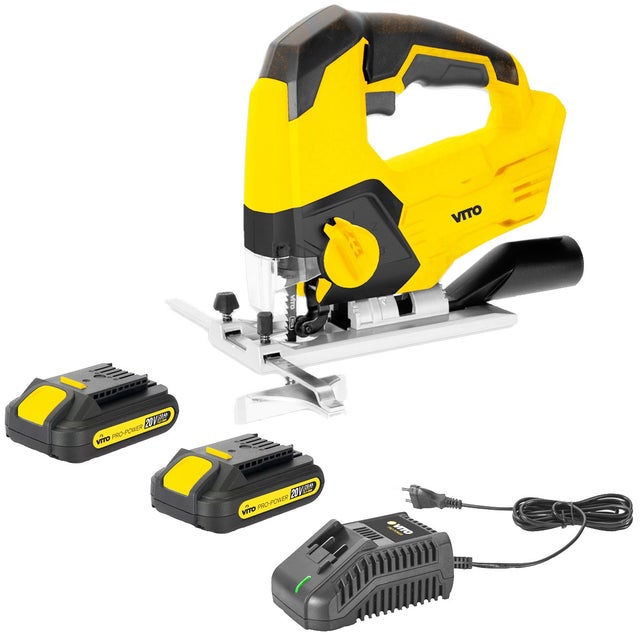 Seghetto alternativo a batteria 20V + 2 batterie al litio 4,0 Ah + caricatore rapido VITO EGO LI