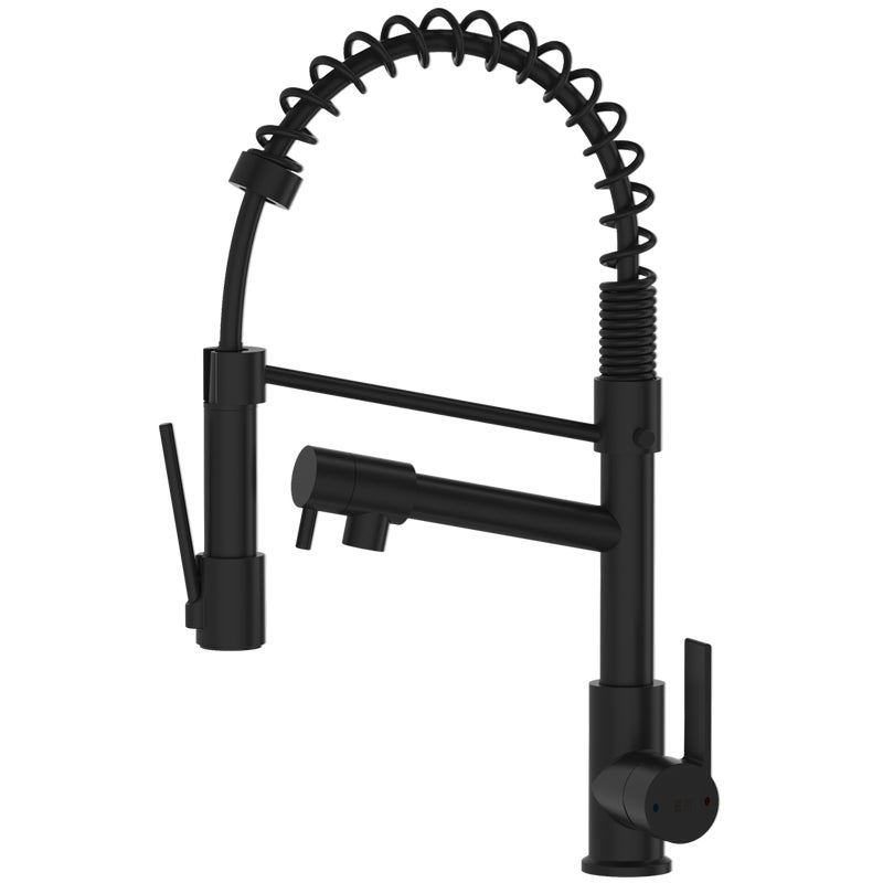 Big Hotto bateria zlewozmywakowa z ruchomą słuchawką prysznicową, czarna