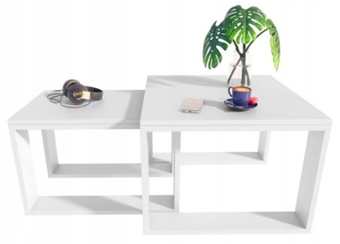 Ława stolik kawowy podwójny LOFT-PER biały-biały PER