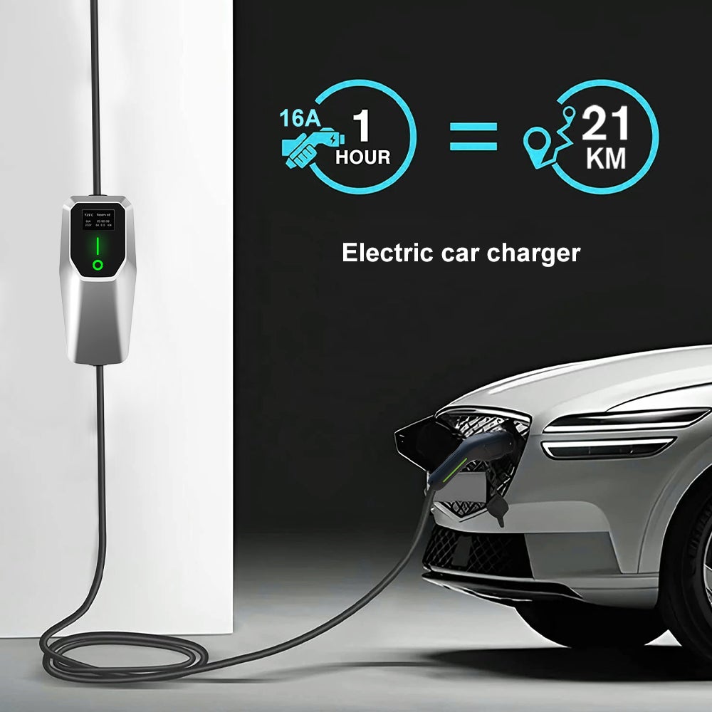 HEXINEX Carregador para Carros Elétricos 3.68 kW 16A Monofásico Type 2 - Cabo 4 m com Tomada Schuko, IEC62196 e IP67 - 4