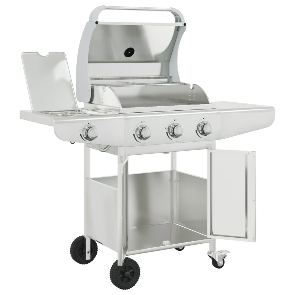 Barbecue gril à gaz avec 4 brûleurs argenté acier inoxydable vidaXL - 6