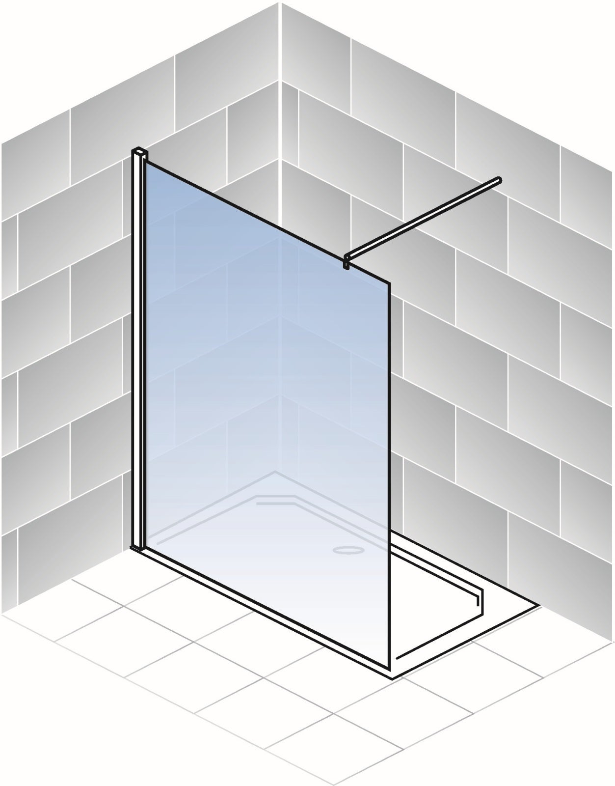 Pare-baignoire d'angle pivotant transparent noir, H.140 x l.80 x P.70 cm SCHULTE, anticalcaire, paroi de baignoire rabattable, écran 5 mm pliant - 8