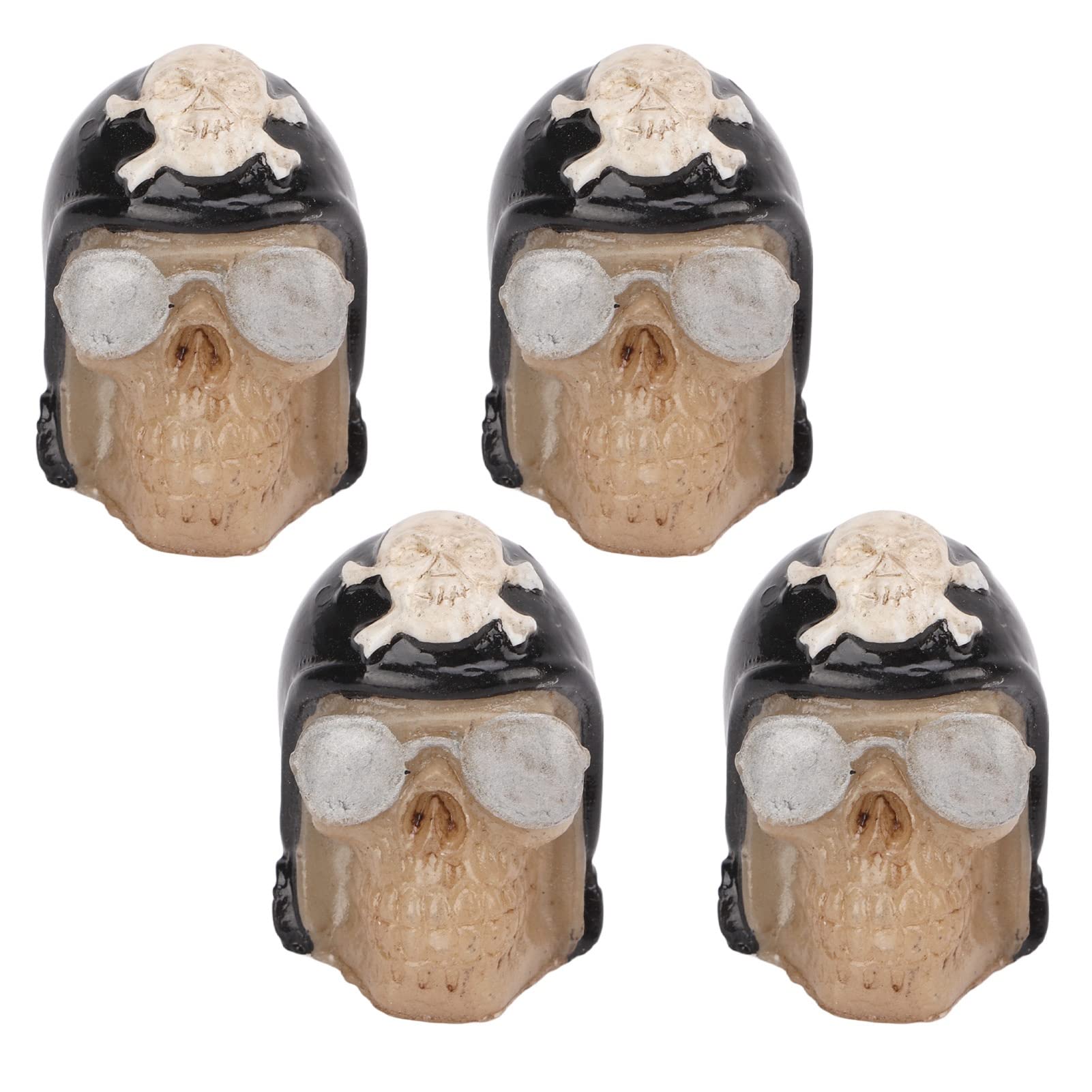 Bouchons De Valve Tete De Mort Noirs Alu Moto Scooter Dax Voiture