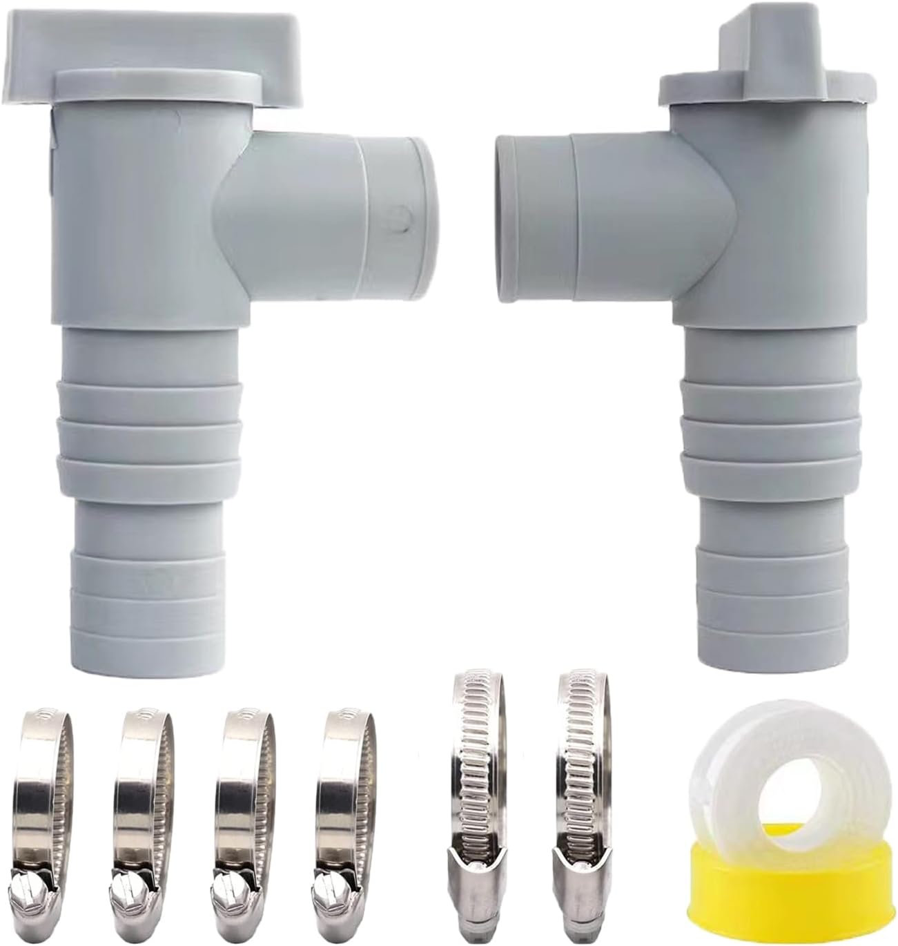 Zawór odcinający do konserwacji basenu z przyłączem węża 32/38 mm, zawór odcinający do basenu, akcesoria do basenu, opakowanie 2 szt.