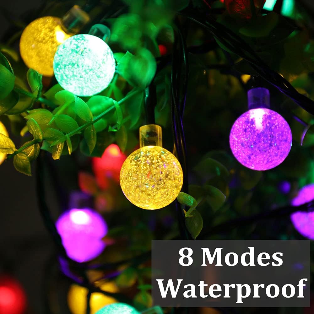 6,5 m 30 diod LED Solarne lampki ogrodowe, Solarne lampki kulkowe, 8 trybów, wodoodporne, zewnętrzne, dekoracyjne na imprezy, wesela, do ogrodu, - 2