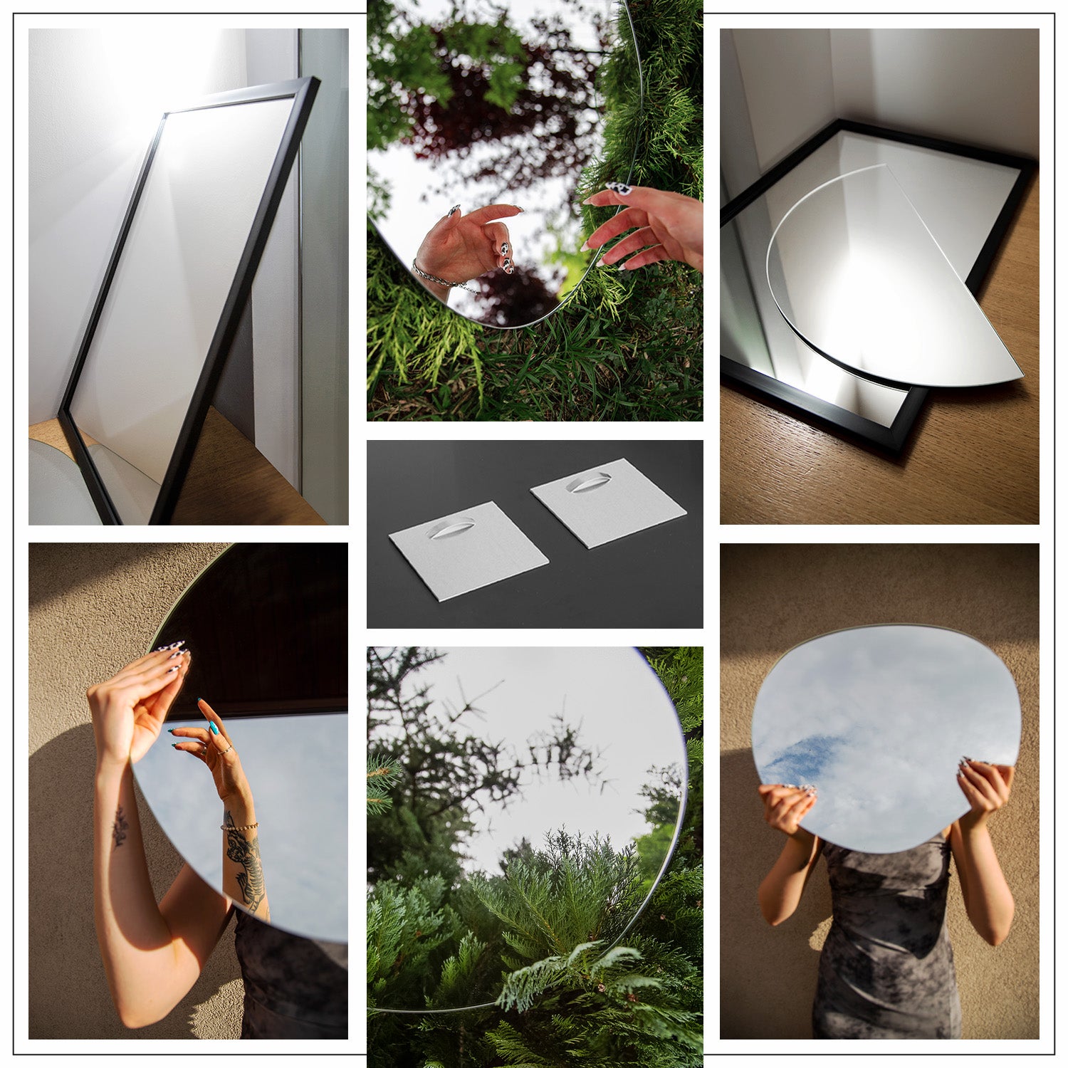 Specchio LED organico luminoso design unico per decorazione interna con luce neutra 49x34 cm ArtPrintCave - 7